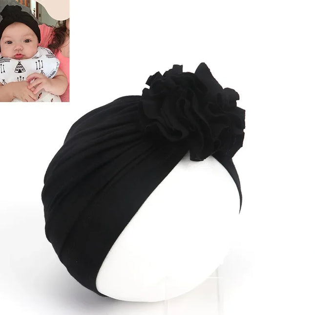 Moda bebê chapéu sólido turbante elástico bonés para meninas bebê infantil acessórios