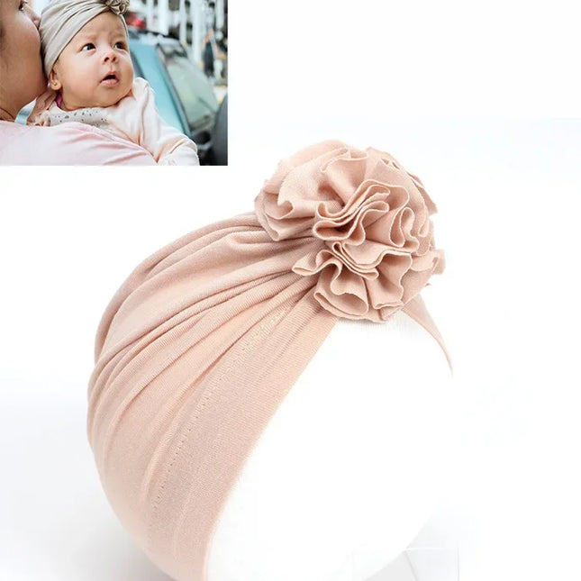 Moda bebê chapéu sólido turbante elástico bonés para meninas bebê infantil acessórios