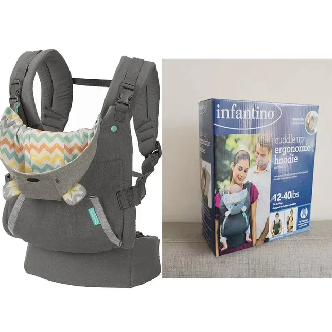 Portador de bebê ergonômico com assento de quadril e apoio lombar, Multi-posições dianteiras e traseiras, Recém-nascido para criança