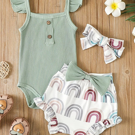 Conjunto Infantil Feminino de Verão 3 Peças