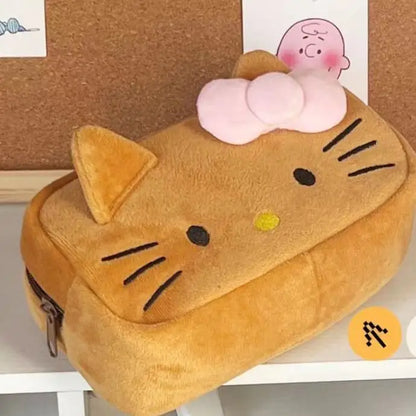 Olá kitty saco de pelúcia anime sanrio cinnamoroll sacos de armazenamento cosméticos dos desenhos animados kawaii pachacco lápis caso presentes de aniversário da menina