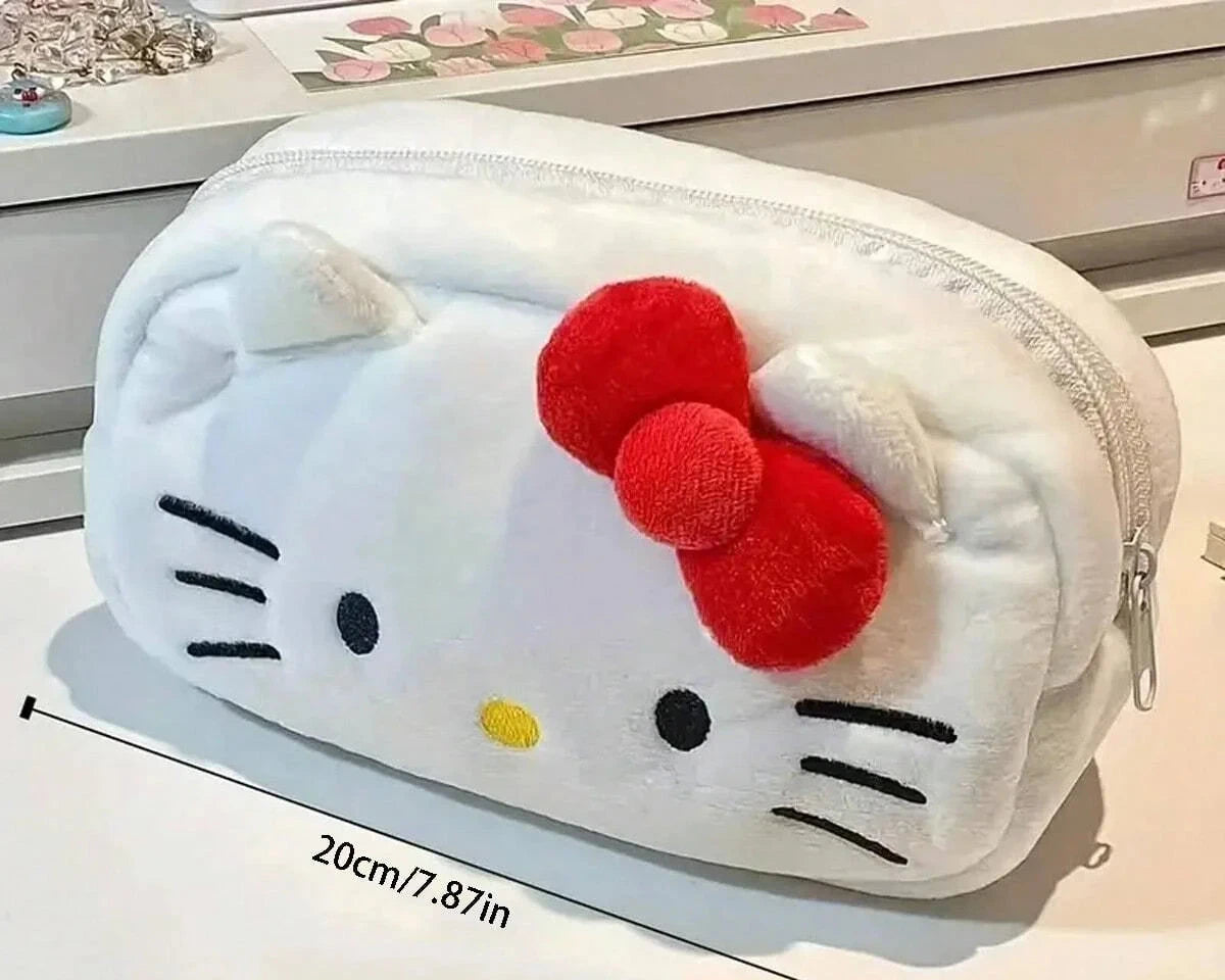 Olá kitty saco de pelúcia anime sanrio cinnamoroll sacos de armazenamento cosméticos dos desenhos animados kawaii pachacco lápis caso presentes de aniversário da menina