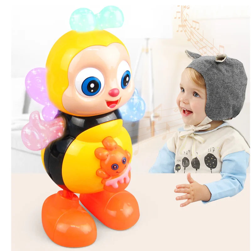 Brinquedo vocal dos desenhos animados abelha brinquedos elétricos com som flash iluminação cantar dança para meninas meninos crianças eletrônico brinquedos de música brinquedos presentes