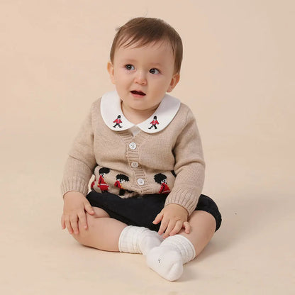 Cardigan de malha infantil, suéter, casaco para meninos recém-nascidos, outwear infantil, roupas para crianças, primavera e outono