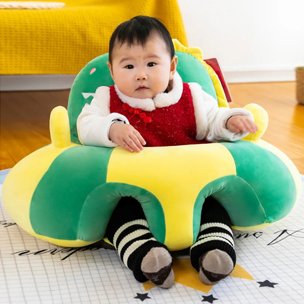 Assento infantil de pelúcia com desenho, almofada para aprendizagem, presente para crianças