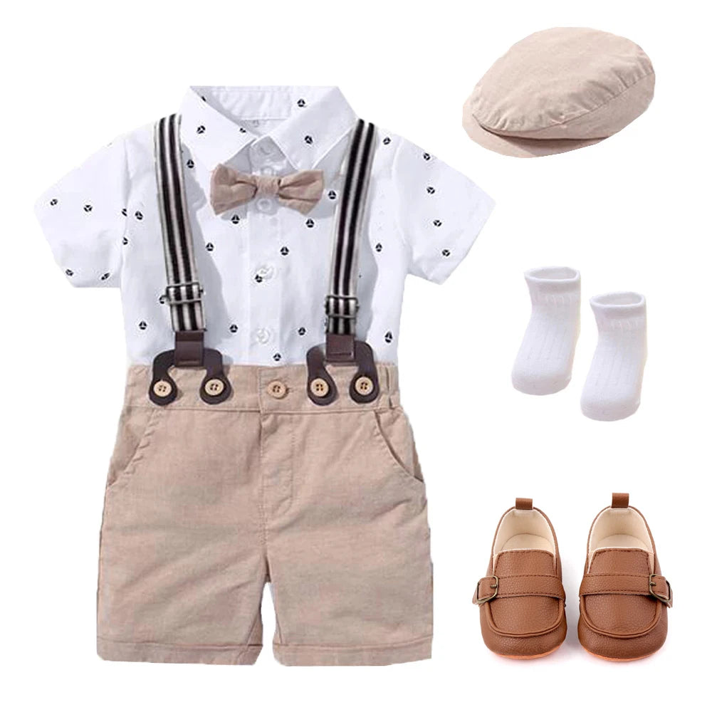 Recém-nascido Bebê Menino Vestuário Terno, Bonito Romper Bow Set, Aniversário Festival Presente, Macacão Chapéu, Criança Meninos, Vestido De Roupa De Casamento, Quente