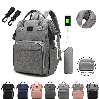 Bolsa de fraldas com grande capacidade para mamãe, mochila para bebê multifuncional, a prova d'água, para viagens, para cuidado da criança