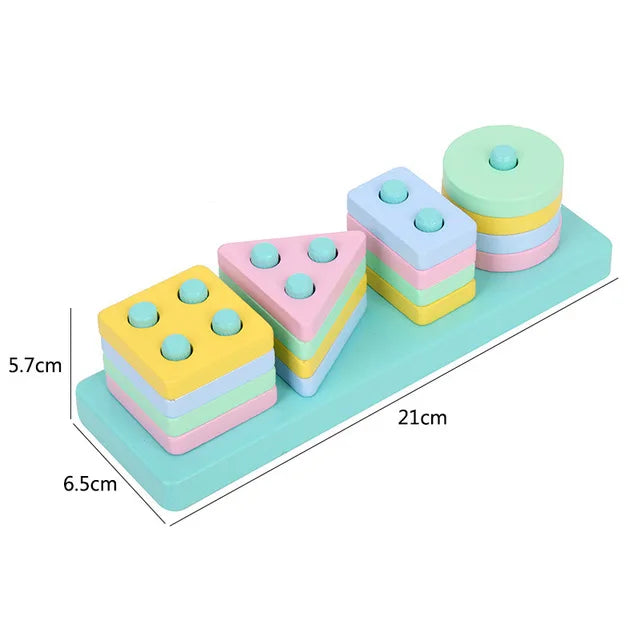 Montessori brinquedos de madeira para crianças, blocos coloridos Macaron, aprendendo brinquedo, música do bebê chocalhos, gráfico, quente