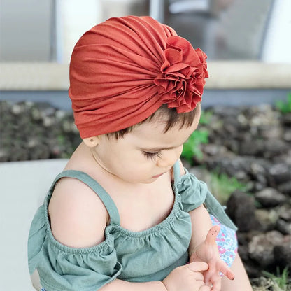 Moda bebê chapéu sólido turbante elástico bonés para meninas bebê infantil acessórios