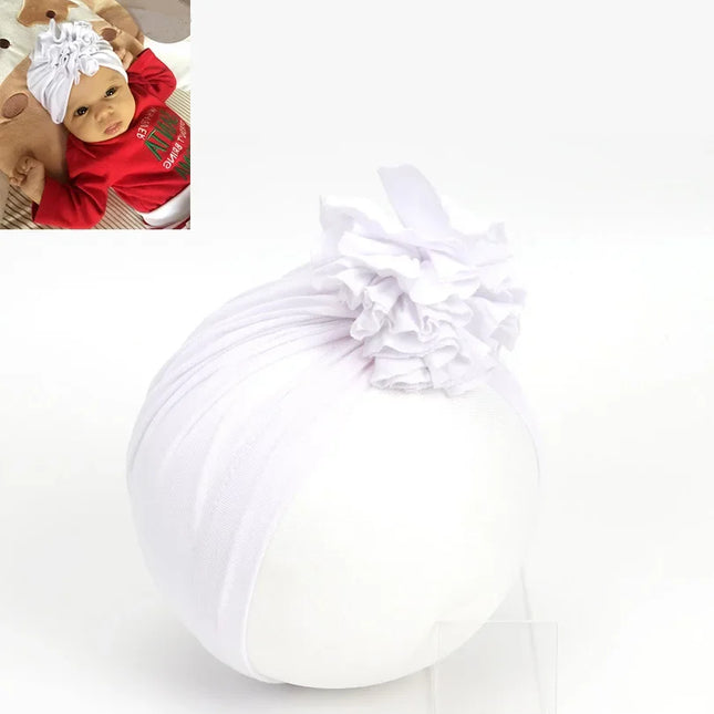 Moda bebê chapéu sólido turbante elástico bonés para meninas bebê infantil acessórios