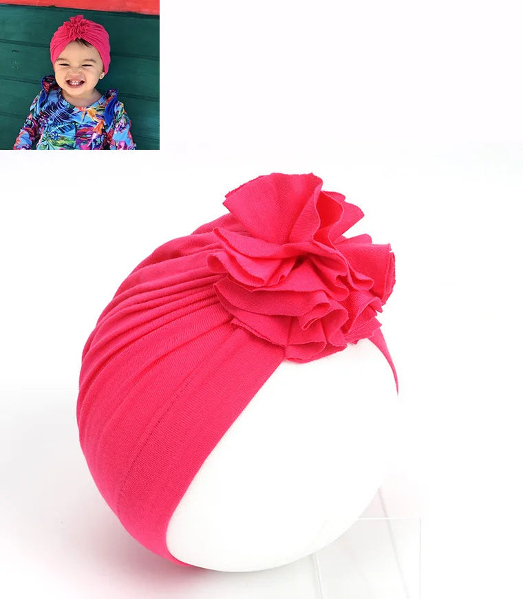 Moda bebê chapéu sólido turbante elástico bonés para meninas bebê infantil acessórios