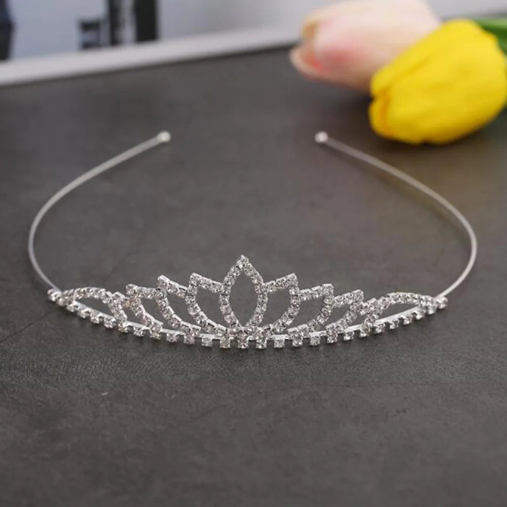 Princesa Crystal Tiaras e coroas para meninas, jóias para cabelo, bandana para crianças, amor nupcial Prom Crown, acessórios para festa de casamento