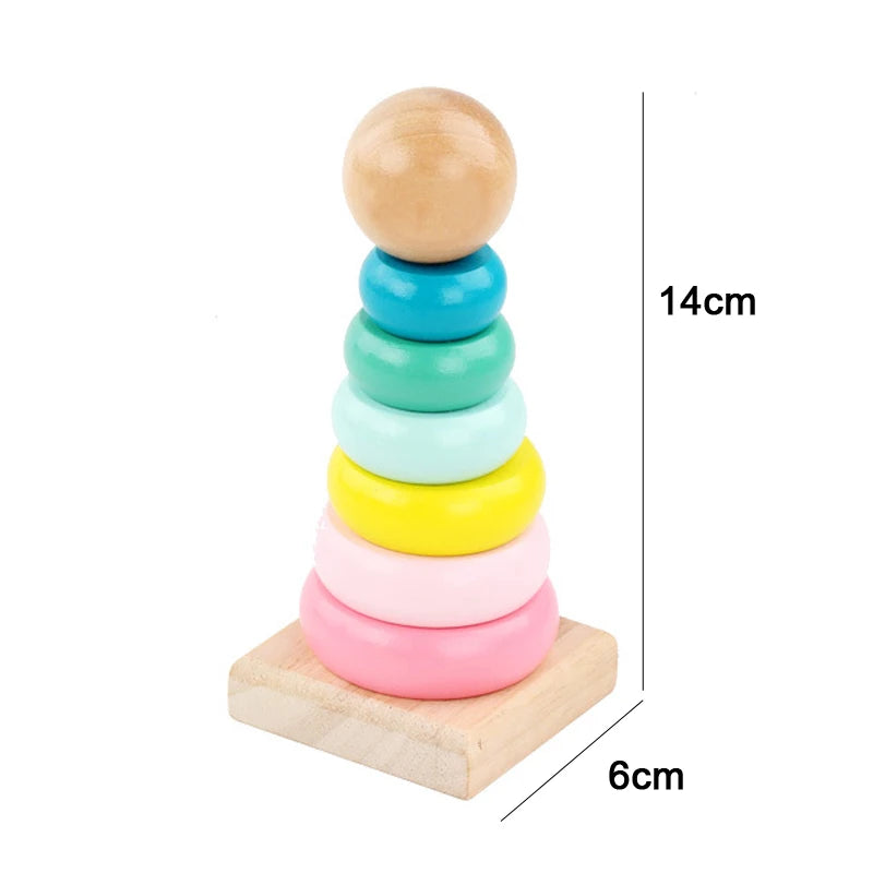 Montessori brinquedos de madeira para crianças, blocos coloridos Macaron, aprendendo brinquedo, música do bebê chocalhos, gráfico, quente