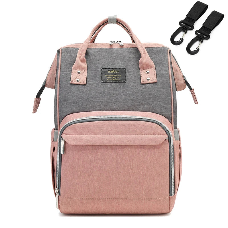 Bolsa de fraldas com grande capacidade para mamãe, mochila para bebê multifuncional, a prova d'água, para viagens, para cuidado da criança