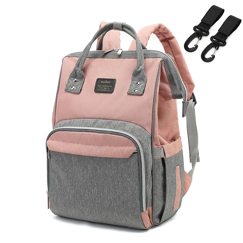 Bolsa de fraldas com grande capacidade para mamãe, mochila para bebê multifuncional, a prova d'água, para viagens, para cuidado da criança