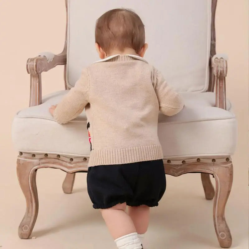 Cardigan de malha infantil, suéter, casaco para meninos recém-nascidos, outwear infantil, roupas para crianças, primavera e outono