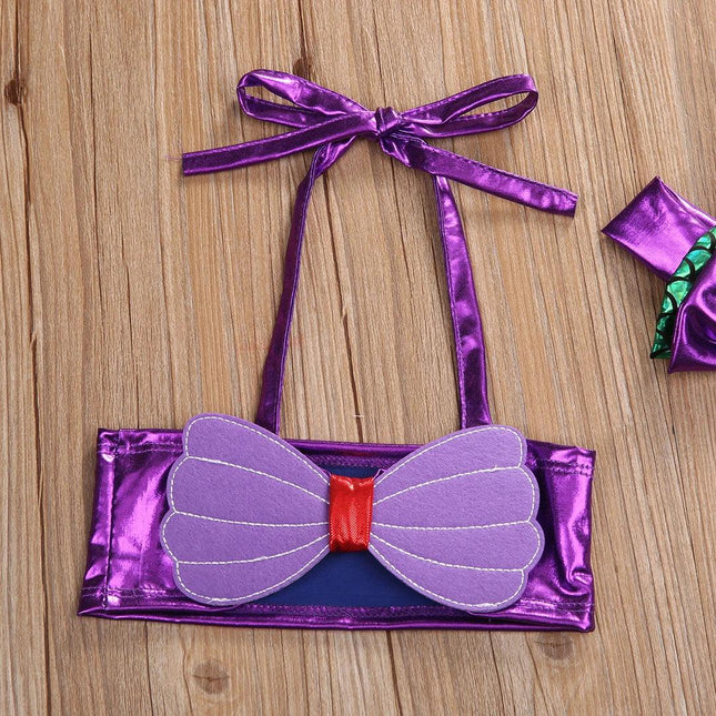 0-8y crianças roupa de banho meninas conjunto de biquíni 2022 verão sereia bebê maiô crianças beachwear fatos de banho
