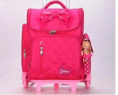 Mochila de rodas para crianças escolares, Rolling Bags for Girls, Mochila Escolar Trolley, Saco escolar infantil com rodas