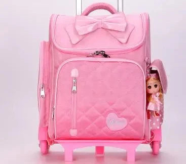 Mochila de rodas para crianças escolares, Rolling Bags for Girls, Mochila Escolar Trolley, Saco escolar infantil com rodas