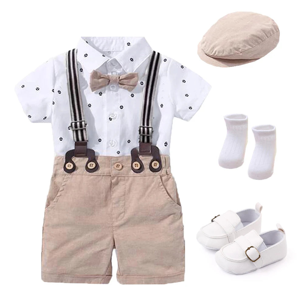 Recém-nascido Bebê Menino Vestuário Terno, Bonito Romper Bow Set, Aniversário Festival Presente, Macacão Chapéu, Criança Meninos, Vestido De Roupa De Casamento, Quente