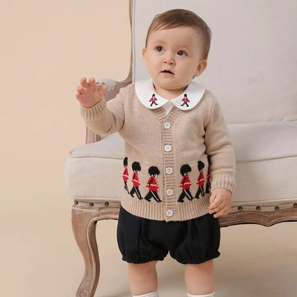 Cardigan de malha infantil, suéter, casaco para meninos recém-nascidos, outwear infantil, roupas para crianças, primavera e outono