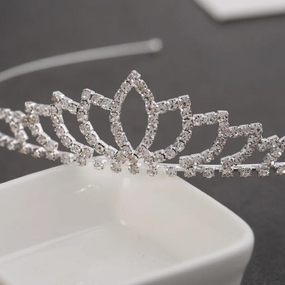 Princesa Crystal Tiaras e coroas para meninas, jóias para cabelo, bandana para crianças, amor nupcial Prom Crown, acessórios para festa de casamento