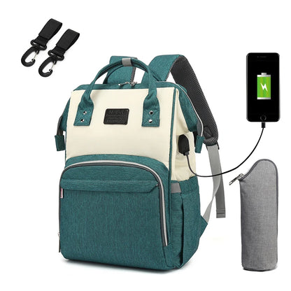 Bolsa de fraldas com grande capacidade para mamãe, mochila para bebê multifuncional, a prova d'água, para viagens, para cuidado da criança