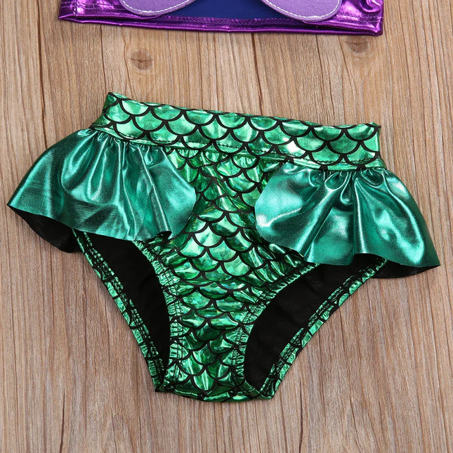 0-8y crianças roupa de banho meninas conjunto de biquíni 2022 verão sereia bebê maiô crianças beachwear fatos de banho