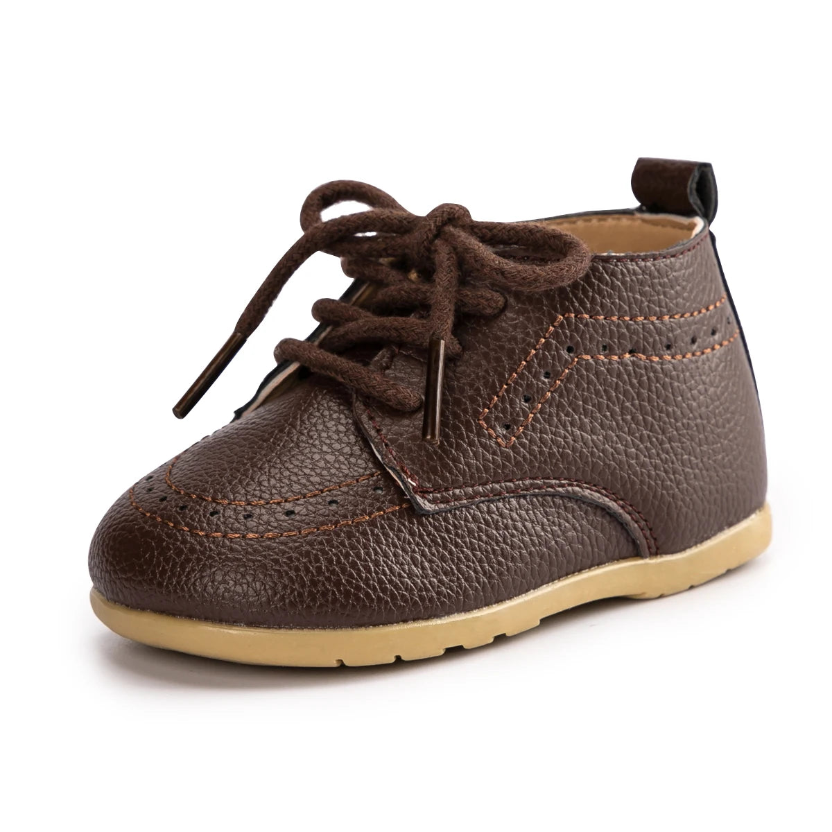 KIDSUN-Sapatos clássicos de couro PU para bebês meninos e meninas, sapatos de primeiro caminhante, sola de borracha macia, antiderrapante, recém-nascido, berço infantil