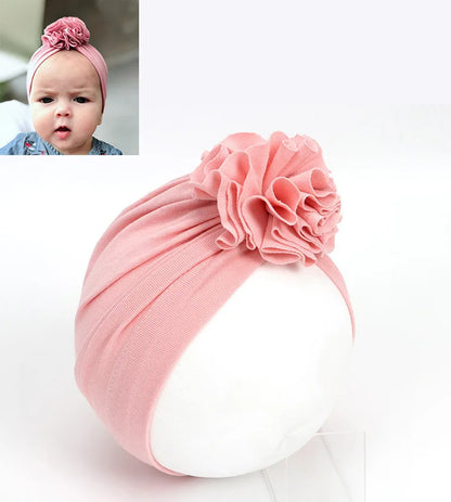 Moda bebê chapéu sólido turbante elástico bonés para meninas bebê infantil acessórios