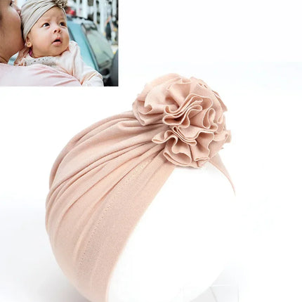 Moda bebê chapéu sólido turbante elástico bonés para meninas bebê infantil acessórios