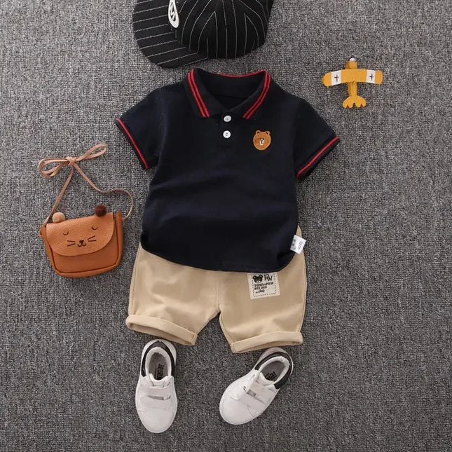 Crianças roupas mãe crianças conjuntos de crianças meninos camiseta shorts verão algodão manga curta moda suit2pcs