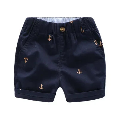 Shorts infantis de algodão, roupa de bebê, shorts de praia para meninos, capris de lazer, calça infantil, verão, 2 a 9 anos, KF553