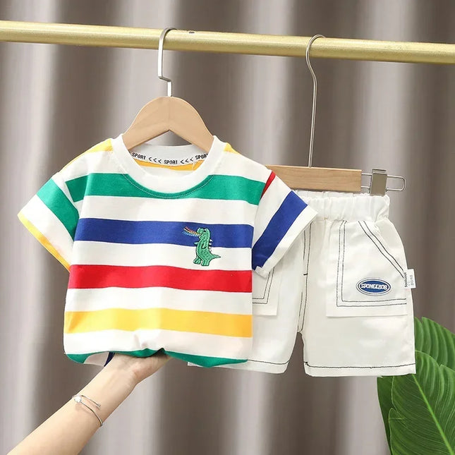Crianças roupas mãe crianças conjuntos de crianças meninos camiseta shorts verão algodão manga curta moda suit2pcs