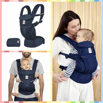 Egobaby Breeze Canguru ergonômico na frente e nas costas Baby Carrier, Sling infantil, envoltório de mochila, suspensórios recém-nascidos, 0-36 meses