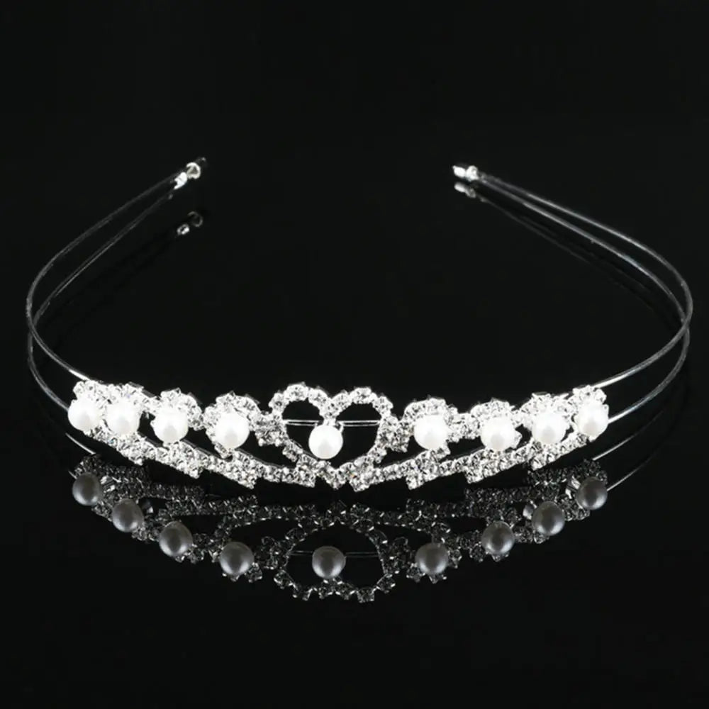 Princesa Crystal Tiaras e coroas para meninas, jóias para cabelo, bandana para crianças, amor nupcial Prom Crown, acessórios para festa de casamento