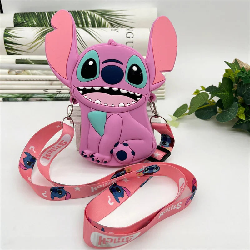 Disney-Lilo e Bolsa de Ombro Stitch para Crianças, Bolsa Silicone, Figura Anime dos Desenhos Animados, Acessórios Fashions, Bolsa Feminina, Presente