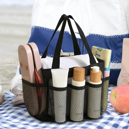 Caddy De Chuveiro De Malha Para Dormitório Universitário, Cesta De Chuveiro De Viagem Portátil, Sacola para Meninas e Meninos, Necessidades com 8 Bolsos