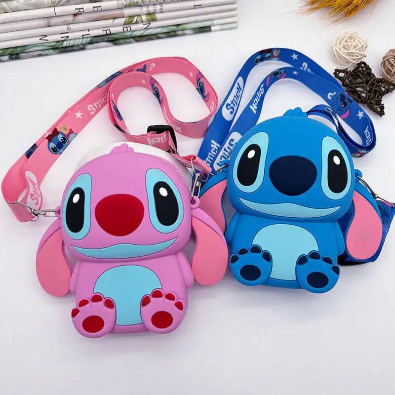 Disney-Lilo e Bolsa de Ombro Stitch para Crianças, Bolsa Silicone, Figura Anime dos Desenhos Animados, Acessórios Fashions, Bolsa Feminina, Presente