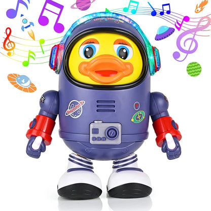 Brinquedo do pato do bebê brinquedo interativo musical elétrico com luzes e sons dança robô espaço elementos para bebês crianças presentes