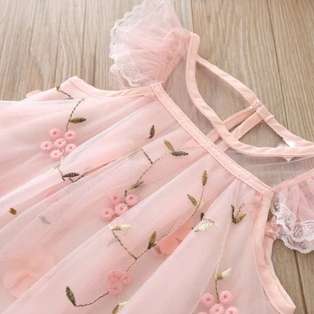 Melario meninas vestidos doces verão bebê menina vestido de princesa renda bordado design vestidos da menina flor bonito festa crianças roupas