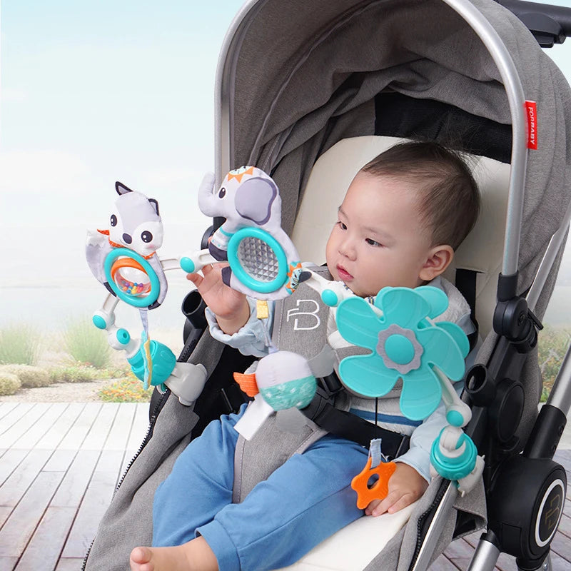 Stroller Arch Toy para Recém-nascido, Móvel Berço, Animal Musical, Dobrável Viagem Car Seat, Atividade Bouncer, Pram, Brinquedo Sensorial