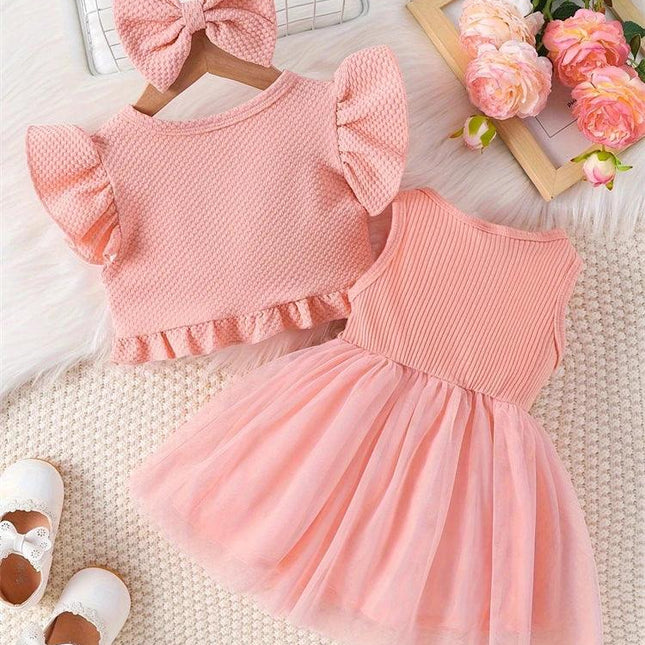 Vestido de renda sem mangas para menina recém-nascida, top curto, com design de flores, cintura, para o verão, para bebê, 2019