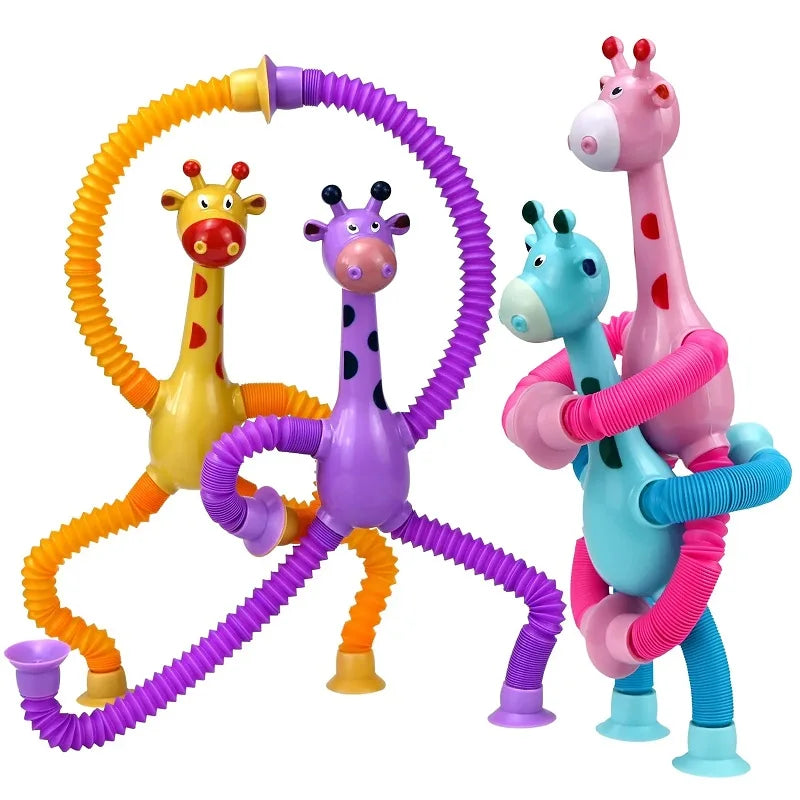 Natal Ventosa Brinquedos para Crianças, Tubos Pop, Alívio do Estresse, Telescópico Girafa, Montessori Brinquedo Educacional Aprendizagem, Presente Kids