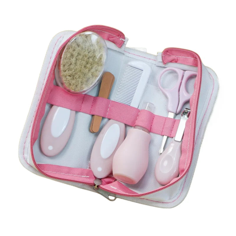 Kit de cuidados do bebê de 6 peças, inalador nasal, aparador de unhas, escova, arquivo, pente, tesoura, limpeza diária e acessórios de cuidados para o bab