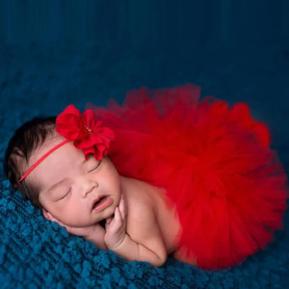 Adereços para fotografia de bebê recém-nascido, fantasia infantil de princesa fofa com faixa de cabeça de flor, acessórios para meninas, vestido de saia tutu