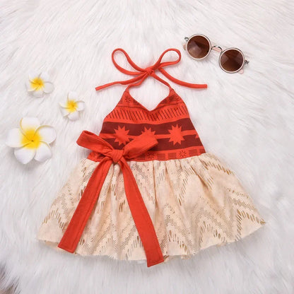 Vestido cosplay moana para meninas de 0 a 4 anos, fantasia vaiana, vestido de princesa de halloween para bebês