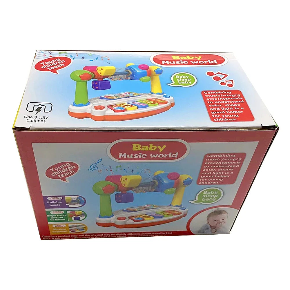 Electronic Organ Toys for Kids, Educação Infantil Conjunto de atividades para bebês Piano Teclado de 5 teclas, Brinquedos musicais para crianças, Instrumentos musicais com luz