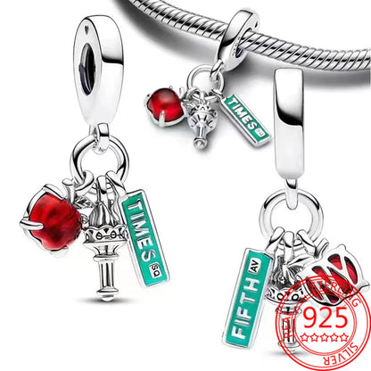 S925 Sterling Silver Baby Chupeta Pingente, Dangle Charm Fit Pulseira, colares bonitos das crianças, acessórios de jóias