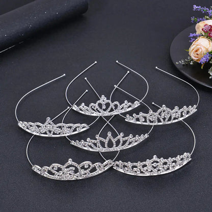 Princesa Crystal Tiaras e coroas para meninas, jóias para cabelo, bandana para crianças, amor nupcial Prom Crown, acessórios para festa de casamento